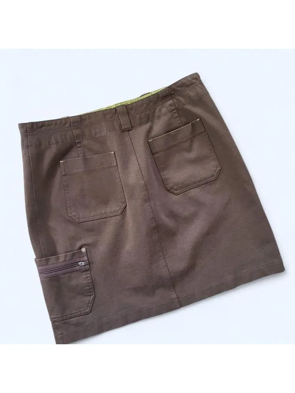 Vintage Y2K utility mini skirt coastal indie sleaze cargo mini skirt size XL 🤎
